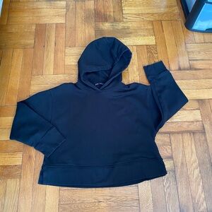 Zara Cropped Basic Black Hoodie - Size M